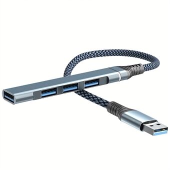 4-in-1 USB - USB2.0x3 + USB3.0 USB-keskitin alumiiniseoksesta kannettavan tietokoneen sovitin