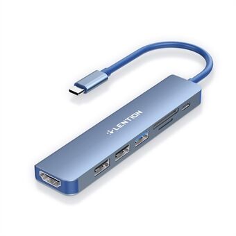LENTION CE18HCR Cloud Ala -sarjan kannettava USB-keskitinsovitin Type-C-telakointiasema USB+HD 4K / 30Hz+SD / TF+PD 100W