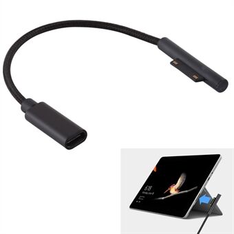 Microsoft Surface Pro 6/5 -latauskaapelisovittimelle PD USB-C Type C -naaraspuoliseen tasavirtapistokkeeseen