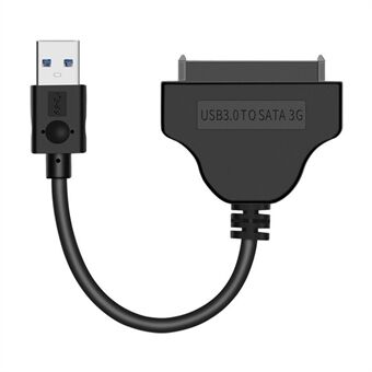 USB 3.0 - Sata 22-nastainen sovitinkaapeli Nikkelipinnoitettu liitinjohto 2,5 tuuman HDD SSD:lle (0,15 m) - musta