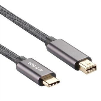 4K 60 Hz USB C - Mini DisplayPort -kaapelimuunnin Kullattu punottu kaapeli MacBook 12:lle/ Samsung Galaxy S8 S9 S10 Note 10 (2m)