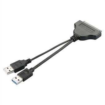USB3.0 + USB2.0 - SATA7 + 15 sovitinkaapeli Kullattu muunninjohto 2,5 tuuman HDD SSD:lle (0,15 m) - musta