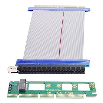 EP-075 + SA-001 NGFF M-avain NVME AHCI SSD - PCI-E 3.0 X16 pystysovitin PCI-E 16X -jatkokaapelilla