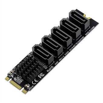 SA-035 22x80mm NGFF-avain B+M - SATA 3.0 6Gbps 5 porttia Sovitin Muunnin Portti Valitse JMB575