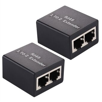 2 kpl / sarja 1-2 RJ45-jakajaliitin Inline LAN-liittimet Ethernet-kaapelin jatkosovitin