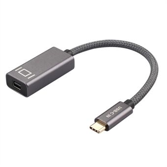 Punottu USB C - Mini DisplayPort -sovitinkaapeli 4K 60 Hz USB-C uros - Mini DP naaras -muunnin tiedonsiirtojohto