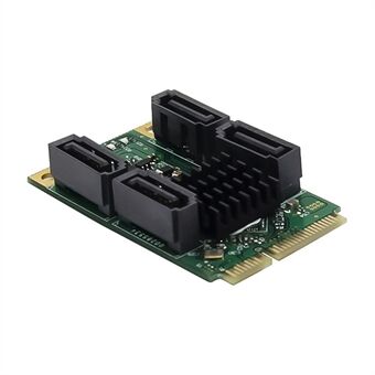 Mini PCI-E 88SE9215 4-porttinen SATA 6G -laajennuskortti SATA-3 kovalevyn muunnossovitinkortti