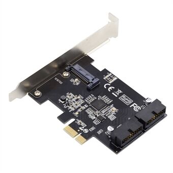 U3-048 PCI-E 1X Express Card 19Pin 20Pin USB 3.0 etupaneelin otsikko 5Gbps VL805-sovitin
