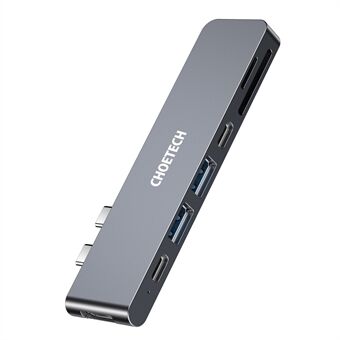 CHOETECH HUB-M14 MacBook Airille / Pro 7-in-1 USB-C-keskitin Type-C USB HD -porttisovitin SD / TF-kortinlukija