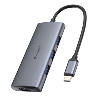 CHOETECH HUB-M19 7-in-1 USB-C - HD + 3 USB3.0 + Type-C + TF / SD-paikkasovitin USB-keskitin kannettavalle tablet-puhelimelle