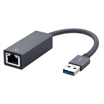 USB 3.0 Am - RJ45 Gigabit Ethernet -sovitin Tukee 10/100/1000 Mbps MacBookille / Nintendo Switchille / pöytäkoneille (0,2 m)