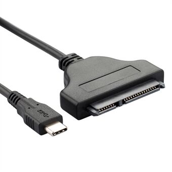 USB-C - 22-nastainen SATA-sovitinmuunnin nopea tiedonsiirtokaapeli 2,5 tuuman HDD SSD -levylle - musta
