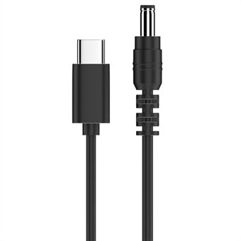USB-C–DC-virtakaapeli 9 V 5,5 x 2,1 mm PVC-virtajohtosovitin reitittimille, kameroille, televisioille, pöytälampuille