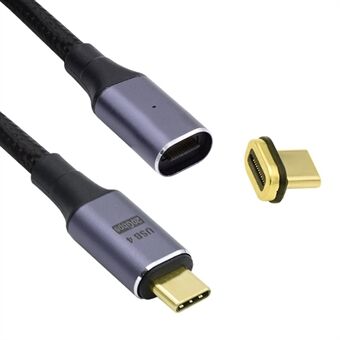 UC-034-BK magneettinen liitin USB4 uros-uros USB-C-kaapeli 20Gbps 100W latausjohto 8K / 5K videokaapeli
