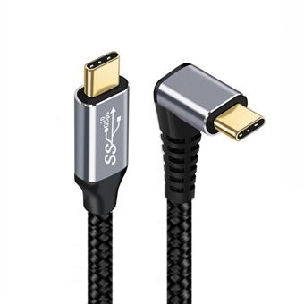 UC-064-UP-1.0M 90 astetta kulmassa Type-C USB-C uros-uros USB3.1 10Gbps 100W pikalatausdatakaapeli E-merkkisirulla