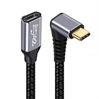 UC-058-UP-0.2M 90-Degree Angled USB 3.1 Type-C Male to Female Data Cable Aluminum Alloy Connector Fast Charging Cord