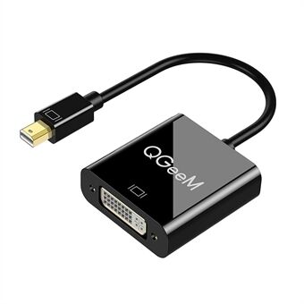 QGEEM QG-HD27 Mini DP–DVI-sovitinkaapeli Mini DisplayPort uros-DVI-naarasmuunnin, joka on yhteensopiva MacBookin Thunderbolt-portin näyttöprojektorin kanssa