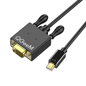 QGEEM QG-HD29 Mini DisplayPort-VGA-sovitin Mini DP Uros-VGA-urosmuunnin Yhteensopiva tietokoneen kanssa HDTV:t Näytöt Projektorit 1,8m