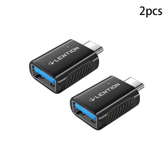 2 kpl / Pack LENTION C3s USB-C-USB 3.0 -sovitin Type-C Uros-USB-naaras OTG-muunnin