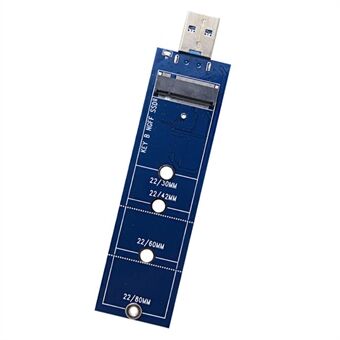 Alumiiniseos NGFF M.2 SSD-USB3.0-sovitinkortinlukija B-avain SATA-protokolla USB3.0-muuntimeen Tuki 5Gbps nopeaa lähetystä