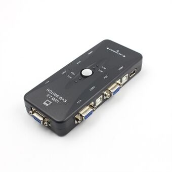 4-porttinen USB 2.0 KVM-kytkinhiiri / näppäimistö / VGA-videonäyttö 250 MHz 1920x1440