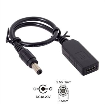USB 3.1 Type C USB-C - DC 20V 5.5 2.5mm & 2.1mm virtapistoke PD-emulaattorin laukaisukaapeli kannettavalle tietokoneelle