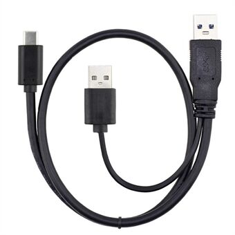 CY UC-125 USB Type-C - USB 3.0 Uros & USB 2.0 Dual Power Data Y -kaapeli kannettavalle tietokoneelle ja kiintolevylle