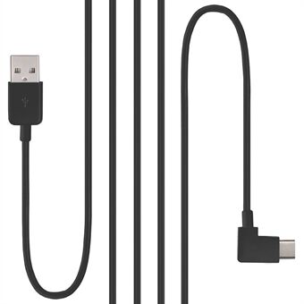 Suorakulmainen Type C USB-C - USB 2.0 -kaapeli 90 asteen liitin tabletille ja matkapuhelimelle - musta