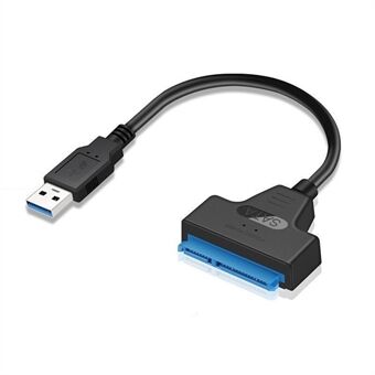 USB 3.0 - SATA III -kiintolevysovitinkaapeli LED-valolla Tietokoneen kiintolevyn liitäntäkaapeli 2,5 tuuman SSD- ja kiintolevyasemalle