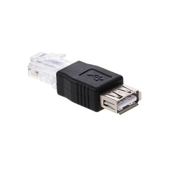 Kevyt kannettava USB-RJ45-sovitin USB2.0-naaras Ethernet-RJ45-urossovitinpistoke