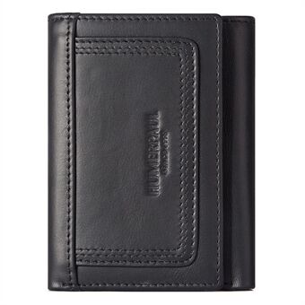 BP992 Top Grain Leather Billfold RFID-estävä lompakkokolikkotasku, jossa on useita korttipaikkoja
