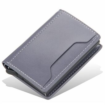 BAELLERRY K9140 Automaattinen Pop Up alumiiniseoskorttikotelo RFID-esto PU-nahkainen luottokorttikotelon lompakko