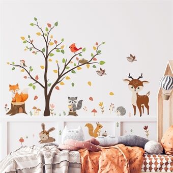 MS1529-YY 8kpl / sarja Sarjakuvapuun eläinseinätarrat Seinäkoristeet Kids , makuuhuoneeseen, leikkihuoneeseen (ilman EN71-sertifikaattia)