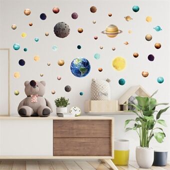 N1138 Cosmic Planets -seinätarrat Home Decor DIY PVC-taustakuvat Kids lastenhuoneen makuuhuoneeseen (ei EN71-sertifikaattia)