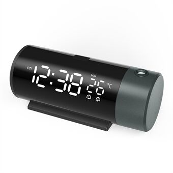 1006 Monitoiminen kaksoisherätyskello Aika/lämpötila projektio LED-näyttö Digitaalinen kello
