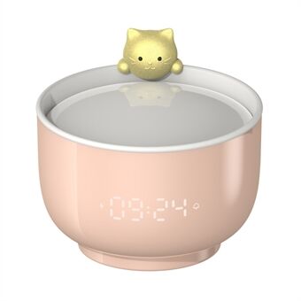 217 Cute Cat LED-yövalo digitaalinen herätyskello USB-lataus, kolme tasoa himmentävä vauvan ruokintalamppu