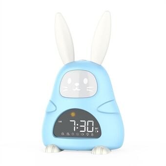 JSN JS2721 Sarjakuva Rabbit Children LCD elektroninen digitaalinen herätyskello Seitsemän väriä Yövalopöytä herätyskello