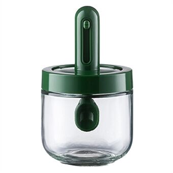 AAB020 Keittiön lasimausterasia, sisäänvedettävä lusikkamaustepurkki kannella, vuotamaton suolapippurin säilytysastia (BPA-vapaa, ei FDA-sertifikaattia)
