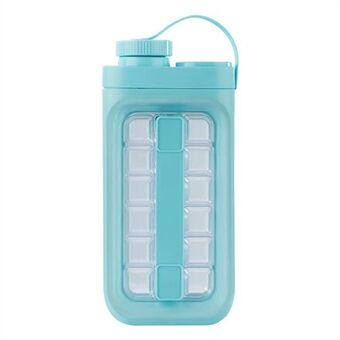2-in-1 jääkuutiomuotti ja kannettava vesipullo, jossa on 17 lokeroa jääntekoa varten (BPA-vapaa, ei FDA-sertifikaattia)