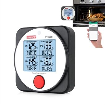 WINTACT WT308A ruoka-lihalämpömittari, suuri LCD-näyttö keittiön BBQ (BPA-vapaa, ei FDA-sertifiointia)