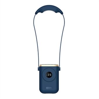 Terätön kannettava kaulatuuletin USB ladattava Hands Free 3 tuulen nopeudella henkilökohtainen jäähdytystuuletin jäähdytys näytöllä