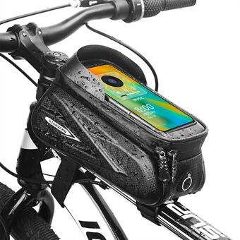 RZAHUAHU MTB maantiepyörän yläputkipussi Vedenpitävä EVA Hard Shell -pyörän etupalkki kosketusnäyttö 7,2 tuuman puhelimen pidikkeen säilytyspussi