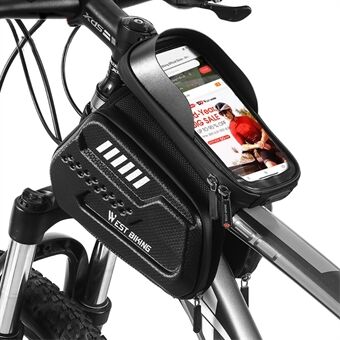 WEST BIKING YP0707274 1,4L vedenpitävä polkupyörän etuyläputki kosketusnäyttö puhelinlaukku alle 6,9 tuuman puhelimelle
