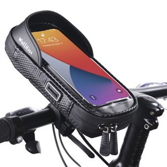 WOLFILIST C1102 0,75L Hard Shell pyörän ohjaustankolaukku aurinkosuoja kosketusnäytöllinen pyöräilypuhelintasku kuulokereiällä