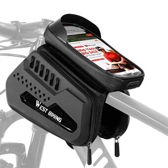 WEST BIKING YP0707294 TPU Hard Shell Pyöräilypyörän eturunkolaukku Kosketusnäyttövisiiri Suunniteltu puhelintasku Polkupyörän yläputken säilytyslaukku