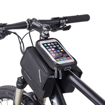 ROCKBROS 6,0 tuuman pyörän runkolaukku polkupyörän yläputki pussilaukku Kosketusnäyttö puhelimen pidike pyörälaukku