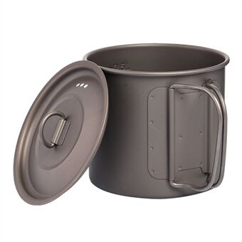 WIDESEA WSTT-600ML Kannettava Titanium Cup Camping Muki 600 ml Kahvi-teemuki kahvalla retkeilykalastukseen (ei FDA-sertifiointia, BPA-vapaa)