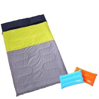 DESERT&FOX Double Sleeping Bag 2 Person Outdoor Camping Hiking Thick Sleeping Bag with 2 Pillows
