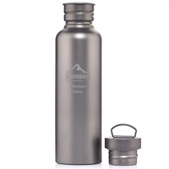 WIDESEA WSTM-750ML Outdoor puhdasta titaanista valmistettu vesipullo Travel Camping kannettava ultrakevyt vesipullo (ei FDA-sertifiointia, BPA-vapaa)