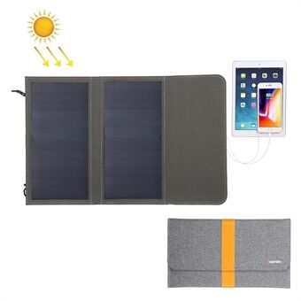 HAWEEL HWL2742 14 W taitettava Solar 5 V / 2,1 A maksimi kahdella USB-portilla älypuhelimen Tablet PC:lle, 2 Solar